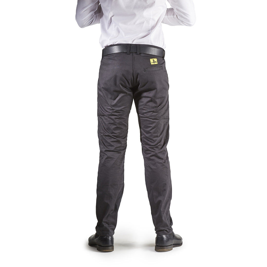 Men's Black Chino Draggin Jeans motorcycle pants back zoom
