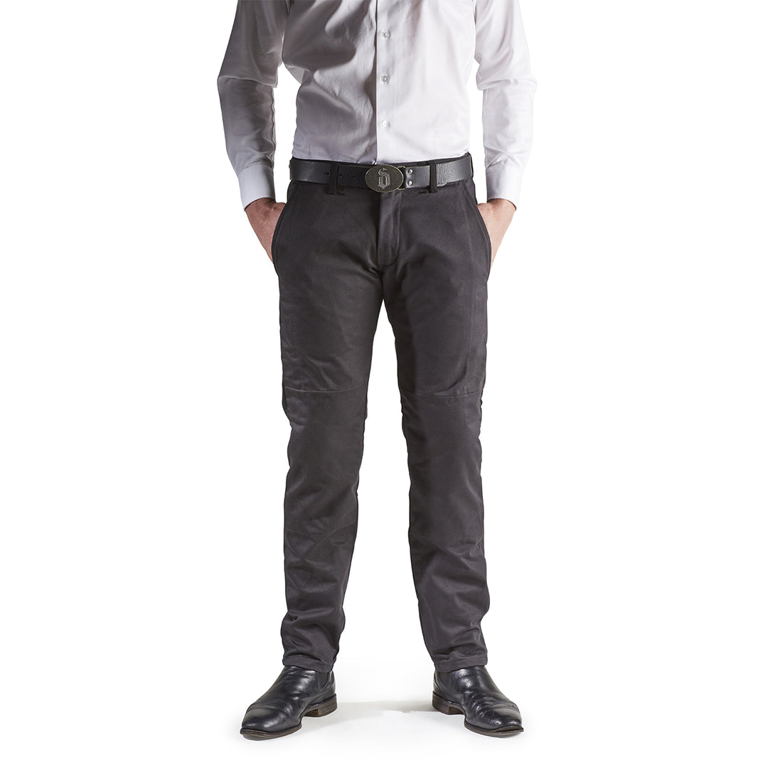 Men's Black Chino Draggin Jeans motorcycle pants full zoom