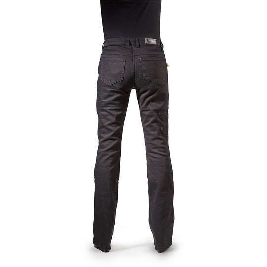 Women's Skins Black Draggin Jeans motorcycle pants back