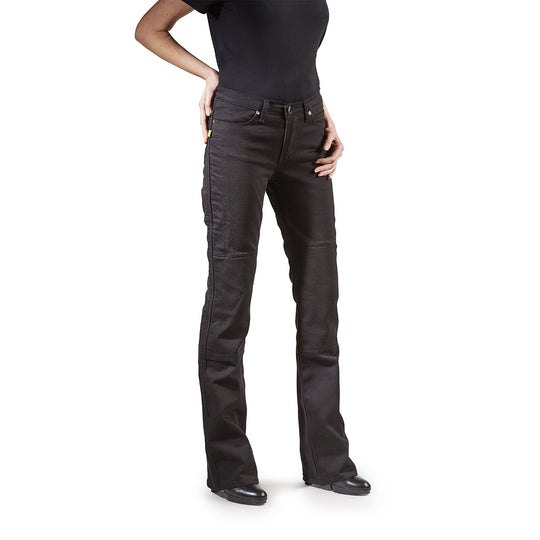 Women's Skins Black Draggin Jeans motorcycle pants side